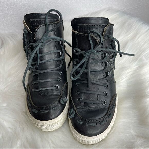 Maison Martin Margiela High Top Leather Lace Up Sneakers 36.5 - Picture 2 of 12